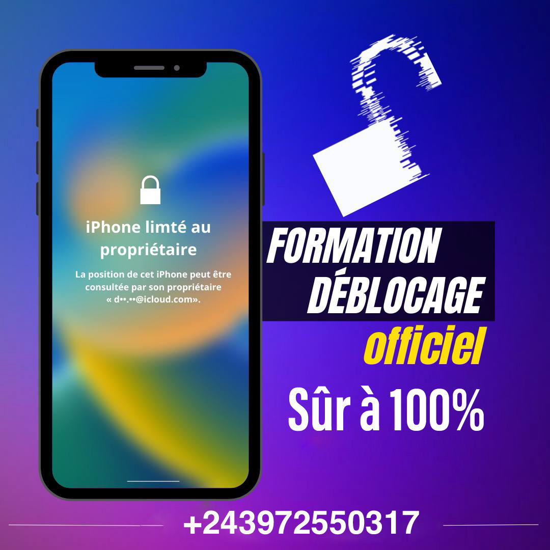 DÉBLOCAGE COMPLET AVEC RÉSEAU 5 jusqu’à iPhone 15 pro Max  📱📲 ICLOUD✅ ITUNES ✅ IPHONE DÉSACTIVÉ ✅ LOCAL ou EN LIGNE ✅ LOGICIEL DE DÉBLOCAGE EST AUSSI EN VENTE BON PRIX ✅ SATISFACTION D’ABORD AVANT TOUT ✅ +243 972550317